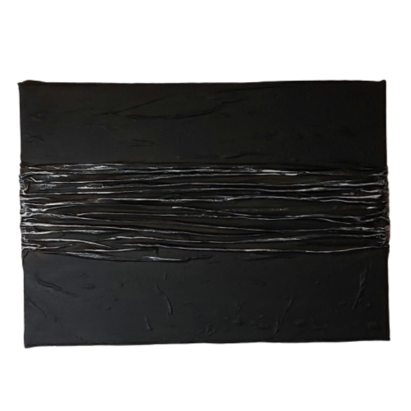 Πίνακας με ακρυλικά και ύφασμα μαύρος με ασημί στοιχεία (50x70) - πίνακες & κάδρα, πίνακες ζωγραφικής