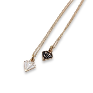 Κολιέ διαμάντι με αλυσίδα σε χρυσό χρώμα - charms, κοντά, ατσάλι, ελαφρύ