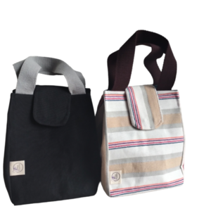 τσάντες φαγητού σε δύο σχέδια- lunch bag - ύφασμα, χειρός