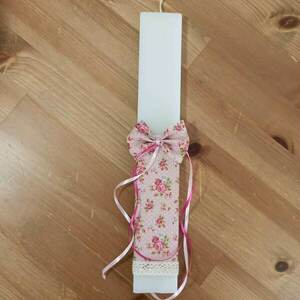 εφηβική λαμπάδα φλοράλ λευκή 30 cm - κορίτσι, λουλούδια, λαμπάδες, για ενήλικες, για εφήβους - 2
