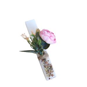 Λαμπάδα πλακέ λουλούδια 22εκ - κορίτσι, λουλούδια, λαμπάδες, για ενήλικες, για εφήβους