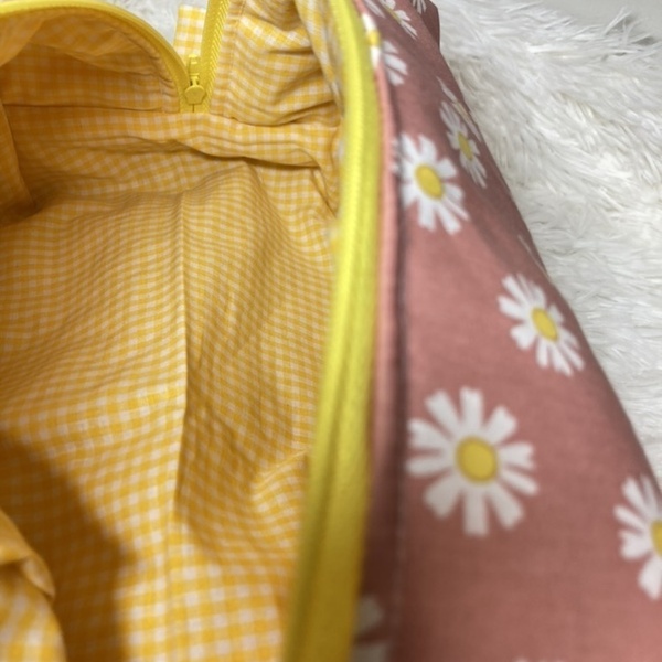 Νεσεσέρ / Pouch Bag "Pink Daisy'' XL (23x14x10) - ύφασμα, δώρα για γυναίκες, καλλυντικών, ταξιδίου - 4