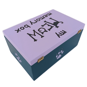 MDF χειροποίητο MeoW Memory Box - Μπλε/ Λιλά - 30*20*14εκ. - 5