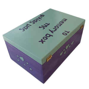 MDF χειροποίητο Memory Box της Φιλίας μας- Μέντα / Μωβ - 30*20*14εκ. - 5