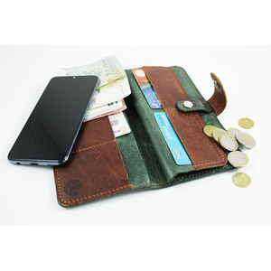 Δερμάτινο πορτοφόλι personalised Long wallet - δέρμα, personalised, πορτοφόλια - 5