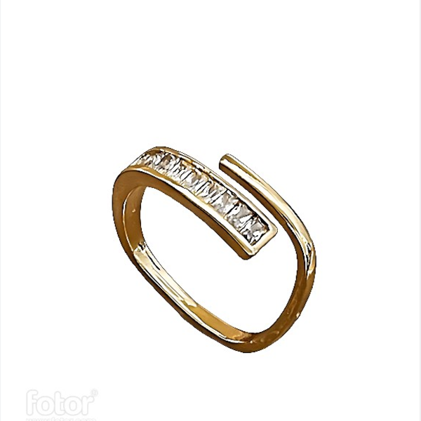Ατσάλινο Γυναικείο Δαχτυλίδι SQUARE σε χρυσό χρώμα - ατσάλι, για γάμο, αυξομειούμενα, φθηνά