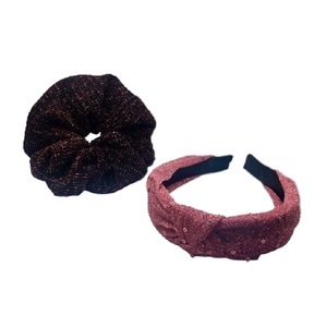 Σετ ''Dishy Coral'' στέκα με ροζ πούλιες και λαστιχάκι ( scrunchie) για τα μαλλιά μεγάλου μεγέθους( 2τμχ) - ύφασμα, λαστιχάκι, για τα μαλλιά, στέκες