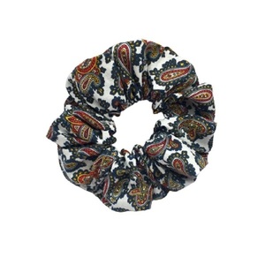 Υφασμάτινο λαστιχάκι scrunchie 'floral paisley' μεσαίου μεγέθους (medium) - ύφασμα, για τα μαλλιά, λαστιχάκια μαλλιών