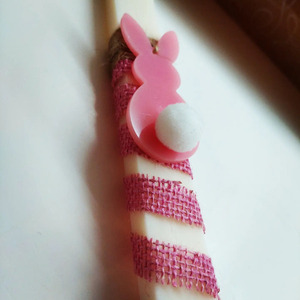 Χειροποίητη αρωματική λαμπάδα "pink bunny" - κορίτσι, λαμπάδες, για παιδιά, ζωάκια