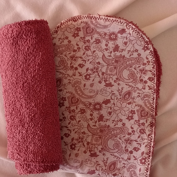 Ένα σετ με δύο χειροποίητες βαμβακερές πετσέτες για μωρά - κορίτσι, πετσέτες - 4