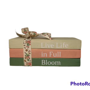 Ξύλινα διακοσμητικά βιβλία Live life in full bloom - διακοσμητικά