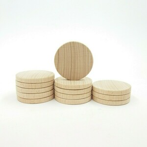 Ξύλινοι κύκλοι διαμέτρου 40 mm - σετ 10 τεμαχίων - υλικά κατασκευών, με ξύλινο στοιχείο - 3