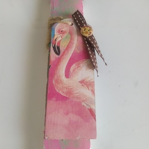 Κοριτσίστικη λαμπάδα με θέμα "Φλαμίνγκο" - κορίτσι, λαμπάδες, flamingos, για παιδιά, για ενήλικες