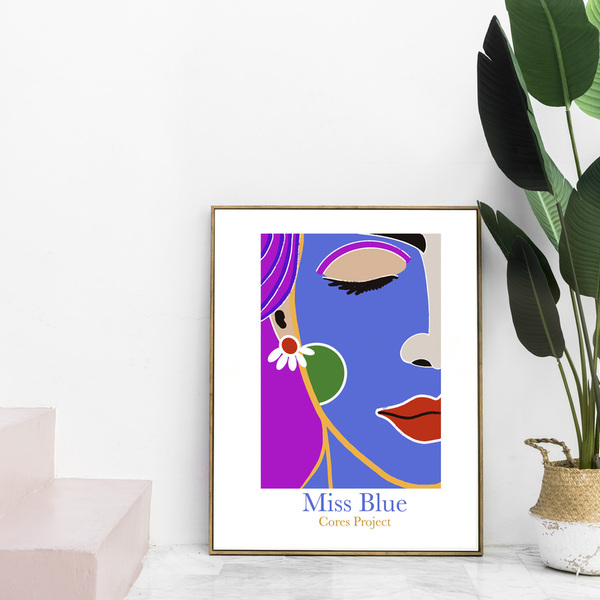 Miss Blue art print (30 x 40 cm) - εκτύπωση, αφίσες