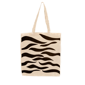 Tote Bag Υφασμάτινη Animal Print Δίχρωμη 48x32 - ύφασμα, animal print, ώμου, tote, πάνινες τσάντες - 2
