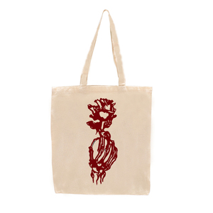 Tote Bag Υφασμάτινη Rose Μαύρο 48x32 - ύφασμα, ώμου, all day, tote, πάνινες τσάντες - 2