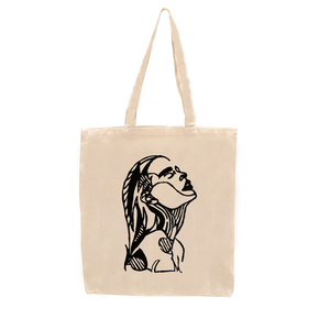 Χειροποίητη Tote Bag Woman Μαύρο 48x32 - ύφασμα, ώμου, all day, tote, πάνινες τσάντες