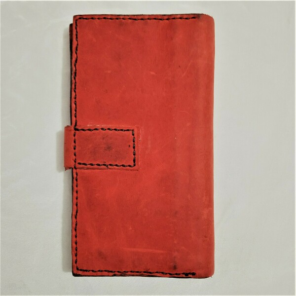 πορτοφόλι μεγάλο από Δέρμα Κόκκινο με πολλές θήκες - δέρμα, πορτοφόλια - 3