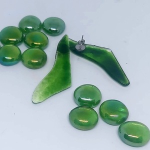 "Istar Earrings" - γυαλί, καρφωτά, μεγάλα, καρφάκι - 4