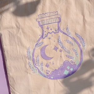 Essence of Memory ~ Βαμβακερη οικολογική τσάντα (Tote Bag) με χειροποίητο σχέδιο - βαμβάκι, μεγάλες, tote, πάνινες τσάντες, 100% βαμβακερό - 3