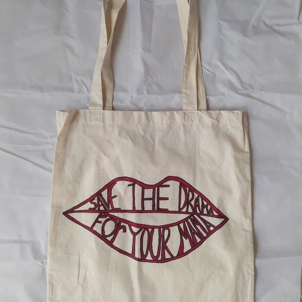 Save the drama for your mama - tote bag - ύφασμα, ώμου, all day, tote, πάνινες τσάντες