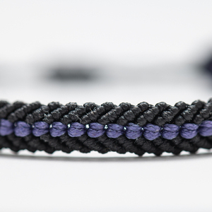 Ανδρικά βραχιόλια, Μαύρο και Μωβ - Mens Bracelet Macrame, Black and Purple - νήμα, μακραμέ, boho, χεριού, αυξομειούμενα - 4