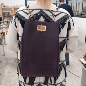 Backpack - δέρμα, πουγκί, πλάτης, μεγάλες, all day - 5