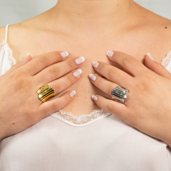 Χειροποίητο δαχτυλίδι από ασήμι 925|Ammos Collection - ασήμι 925, γεωμετρικά σχέδια, σταθερά, επιπλατινωμένα, φθηνά - 2
