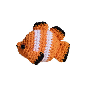Χειροποίητο πλεκτό κουκλάκι - μπρελόκ "Nemo" το ψαράκι - λούτρινα, amigurumi, πλεκτά μπρελόκ