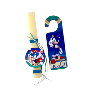 Λαμπάδα Sonic 30εκ με hanger - αγόρι, λαμπάδες, για παιδιά, ήρωες κινουμένων σχεδίων