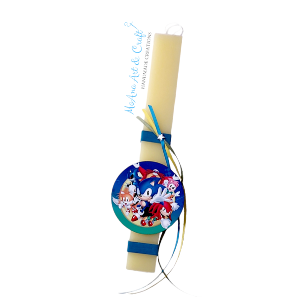 Λαμπάδα Sonic 30εκ με hanger - αγόρι, λαμπάδες, για παιδιά, ήρωες κινουμένων σχεδίων - 4