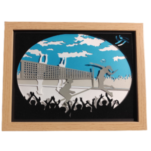 Φωτιζόμενο 3D κάδρο (shadow box) βόλεϋ - χαρτί, διακοσμητικά, φωτιζόμενα κάδρα, κορνίζες