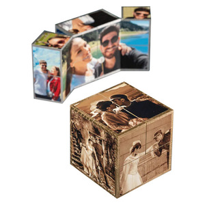 Ξύλινος Μαγικός Κύβος με 10 φωτογραφίες σας Διάστασης 9Χ9Χ9 cm στο χρώμα του ξύλου - ξύλο, δώρα γενεθλίων, διακοσμητικά, δώρο έκπληξη, δωρο για επέτειο - 2