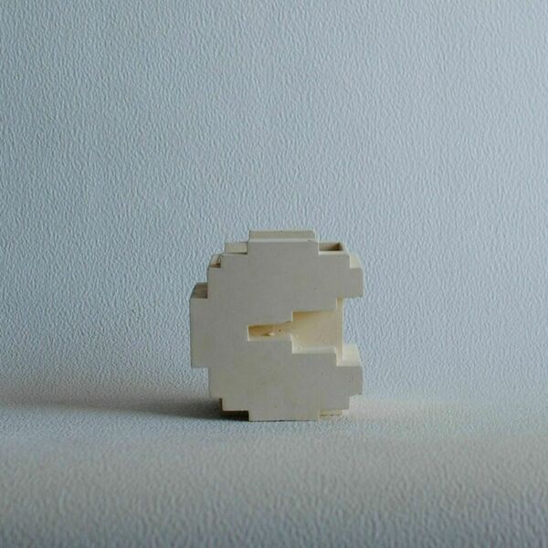 Διακοσμητικό Γλαστράκι PacMan από τσιμέντο 9 cm | Concrete Decor - τσιμέντο, διακοσμητικά - 2