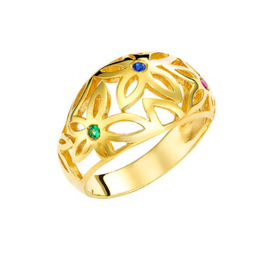 Χειροποίητο δαχτυλίδι με ζιρκόν από ασήμι 925|Flower - ασήμι 925, γεωμετρικά σχέδια, λουλούδι, boho, σταθερά - 2