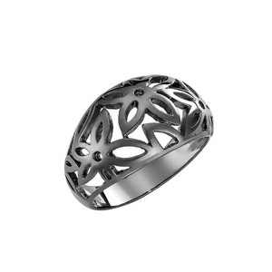 Χειροποίητο δαχτυλίδι από ασήμι 925|Black Flower - ασήμι 925, γεωμετρικά σχέδια, λουλούδι, boho, σταθερά - 3