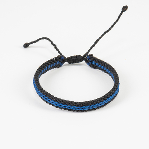 Μακραμέ βραχιόλια ανδρικά μαύρα με μπλε, βραχιόλια γυναίκα - Macrame bracelet mens black with blue, bracelet womens - νήμα, μακραμέ, boho, χεριού, αυξομειούμενα