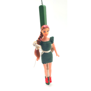 Λαμπάδα Πασχαλινή με κούκλα και πλεκτό χειροποίητο φόρεμα - κορίτσι, λαμπάδες, για παιδιά, πριγκίπισσες