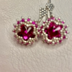 Σκουλαρίκια Αστέρι - γυαλί, swarovski, μικρά, κρεμαστά, γάντζος - 2