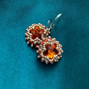 Σκουλαρίκια Αστέρι - γυαλί, swarovski, μικρά, κρεμαστά, γάντζος - 4