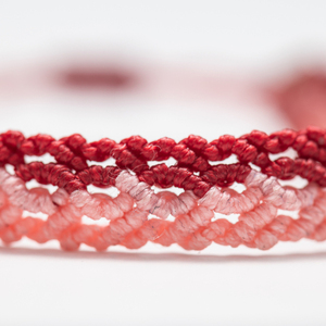 Μακραμέ βραχιόλια γυναίκα κόκκινο και ροζ, χειροποίητα βραχιόλια - Macrame bracelet womens red and pink, handmade bracelet - νήμα, μακραμέ, boho, χεριού, αυξομειούμενα - 4