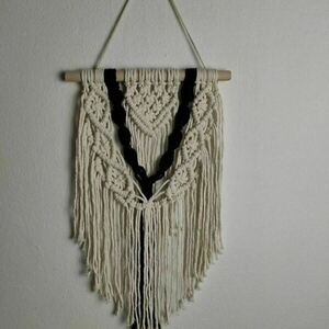 Μοντέρνο Δίχρωμο macrame 28×45 - μακραμέ, διακοσμητικά - 2
