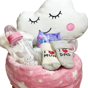 Baby cloud - κορίτσι, σετ δώρου, diaper cake