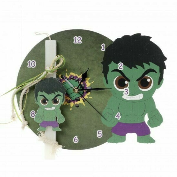 Λαμπάδα Πράσινος ρολόι - αγόρι, λαμπάδες, για παιδιά, για εφήβους, σούπερ ήρωες