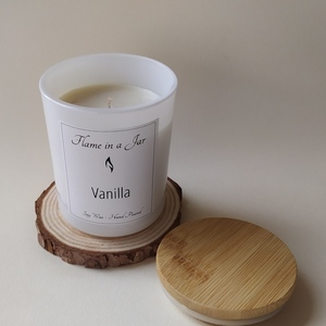 Φυτικό Αρωματικό Κερί Σόγιας Vanilla 140gr - αρωματικά κεριά, διακοσμητικά, κερί σόγιας, vegan κεριά - 2