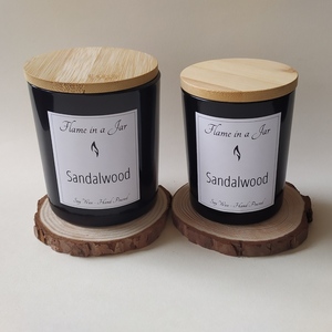 Φυτικό Αρωματικό Κερί Σόγιας Sandalwood 140gr - αρωματικά κεριά, διακοσμητικά, κερί σόγιας, vegan κεριά - 3
