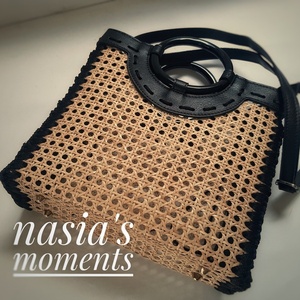 Rattan bag large - νήμα, ώμου, ψάθα, μεγάλες, χειρός - 5
