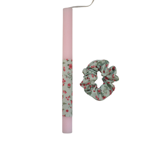 Γυναικεία πασχαλινή λαμπάδα με βεραμάν λαστιχάκι ροζ 30cm - κορίτσι, λαμπάδες, για ενήλικες, για εφήβους - 2