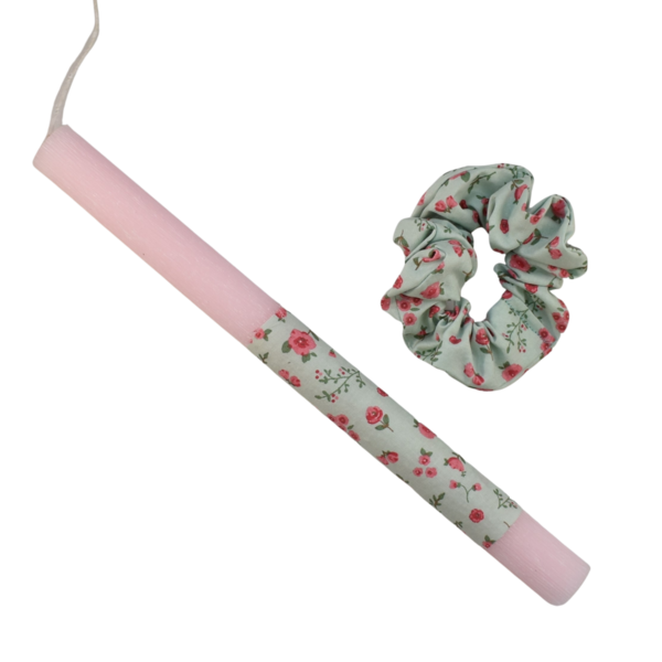 Γυναικεία πασχαλινή λαμπάδα με βεραμάν λαστιχάκι ροζ 30cm - κορίτσι, λαμπάδες, για ενήλικες, για εφήβους - 3