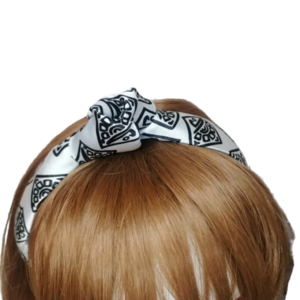 Στέκα Γυναικεία white and black με Κόμπο - ύφασμα, headbands